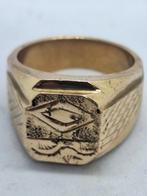 Gold plated heren zegelring - maat 20.5, 20 of groter, Heer, Nieuw, Ophalen of Verzenden