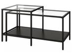 Ikea Vittsjö bijzettafel - zwartbruin - set van 2, Ophalen, 50 tot 100 cm, Rond, Zo goed als nieuw