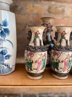 Set 3 Japanse Satsuma vaasjes met kindermotief en craquelé, Ophalen of Verzenden