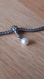 Trollbeads zilveren hangbedel met parel voor armband of kett, Ophalen of Verzenden, Gebruikt, Zilver, Trollbeads