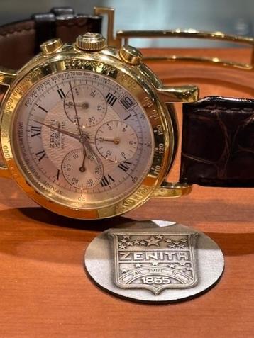 Zenith El Primero Chronograph  Automatic 18 krt goud vouwsl. beschikbaar voor biedingen
