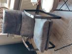 Lederen Relaxstoel met Stalen Frame, Huis en Inrichting, Fauteuils, Ophalen, Leer, Zo goed als nieuw, Modern