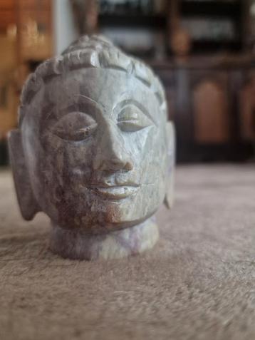 Kleine Albasten Boeddha Hoofd - 10cm beschikbaar voor biedingen