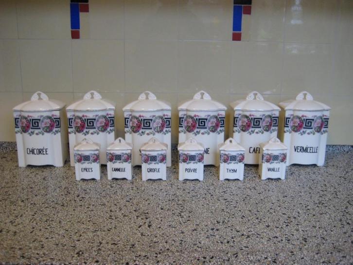 Keukenpotten 6 groot, 6 klein, Antiek en Kunst, Antiek | Keramiek en Aardewerk, Ophalen of Verzenden