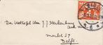 Poststuk Gestempelde Envelop Leiden - Delft 1928, Postzegels en Munten, Brieven en Enveloppen | Nederland, Ophalen of Verzenden