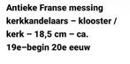 Antieke Franse Messing kerkkandelaars, Antiek en Kunst, Ophalen of Verzenden, Koper of Brons