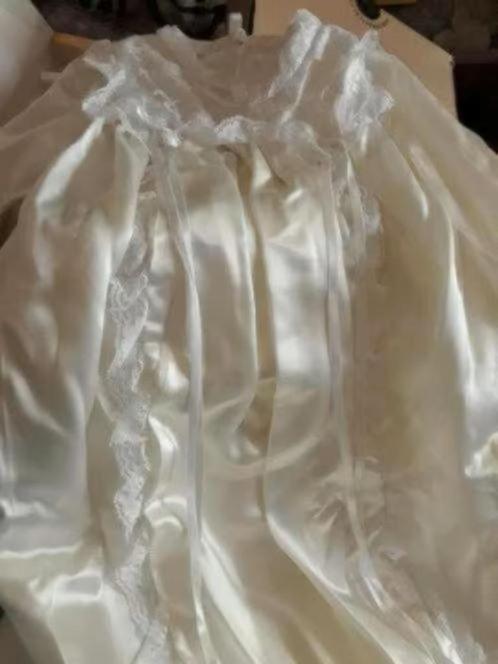 Doopjurkje (lang) met mutsje en doopkleedje, Antiek en Kunst, Antiek | Kleding en Accessoires, Ophalen of Verzenden