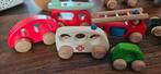 Hape & Bajo Houten Auto Set, Ophalen, Zo goed als nieuw, Duw- of Trekspeelgoed