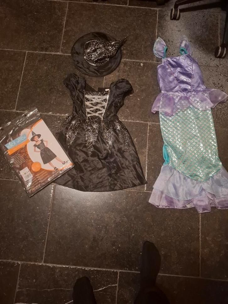 Verkleedkleren Set - Heks & Zeemeermin, Kinderen en Baby's, Carnavalskleding en Verkleedspullen, Zo goed als nieuw, Meisje, 134 t/m 140