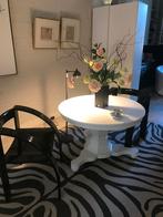 Ronden, witte robuuste eettafel, Huis en Inrichting, Tafels | Eettafels, Ophalen, Gebruikt, Rond, 100 tot 150 cm