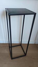 Bijzettafel - plantentafel hoog zwart metaal, Ophalen, Minder dan 55 cm, Metaal of Aluminium, Rond