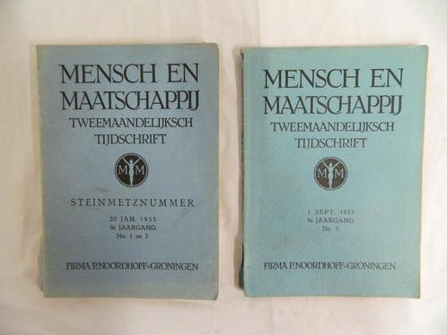 8 x Mensch en Maatschappij tijdschrift (1925-1933), Boeken, Tijdschriften en Kranten, Gelezen, Overige typen, Ophalen of Verzenden