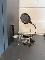 Studiomicrofoon met shockmount en popfilter, Muziek en Instrumenten, Microfoons, Ophalen of Verzenden, Gebruikt, Studiomicrofoon