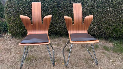 Variër Penguin Stoelen - Set van 2, Huis en Inrichting, Stoelen, Gebruikt, Twee, Hout, Bruin, Ophalen of Verzenden