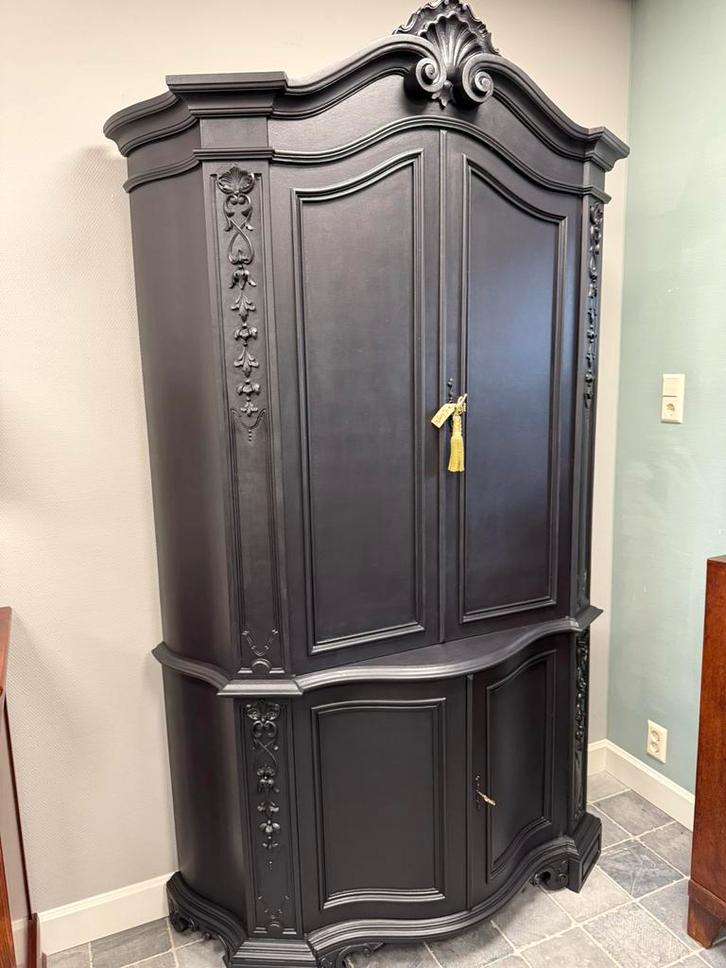 Prachtige Zwarte Kuifkast, Huis en Inrichting, Kasten | Buffetkasten, Zo goed als nieuw, 200 cm of meer, 100 tot 150 cm, 25 tot 50 cm