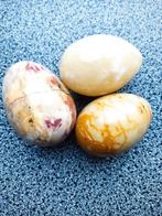 Set van 3 decoratieve marmeren eieren, Sieraden, Tassen en Uiterlijk, Edelstenen, Ophalen of Verzenden, Zo goed als nieuw