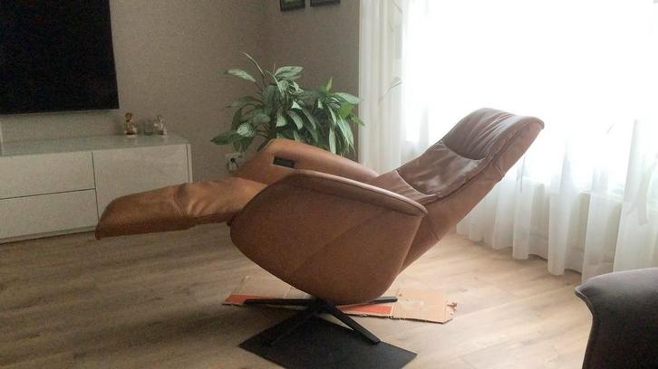 Luxe Relaxstoel met Sta-op Functie & Accu, Huis en Inrichting, Fauteuils, Gebruikt, Leer, 75 tot 100 cm, Ophalen of Verzenden
