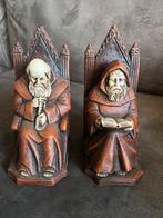 Vintage Jaren 1950 Boekensteunen Monnikken Gips., Verzamelen, Ophalen of Verzenden, Zo goed als nieuw, Beeld(je), Christendom | Katholiek