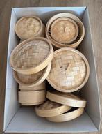 12 Bamboe steam mandjes 2 maten met deksel, Ophalen of Verzenden, Zo goed als nieuw