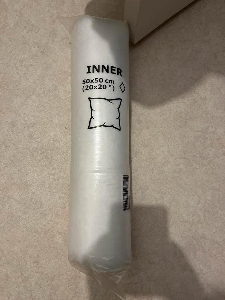 Nieuw binnenkussen 50x50 cm, Huis en Inrichting, Woonaccessoires | Kussens, Nieuw, Wit, Vierkant, Ophalen of Verzenden