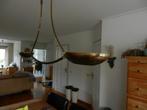 bronskleurige verstelbare hanglamp, dimbaar en halogeen, Ophalen, Gebruikt, Glas, 50 tot 75 cm