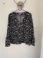 Feestelijke gebloemde blouse wijde mouwen, Maat 38/40 (M), WE, Zwart, Ophalen of Verzenden