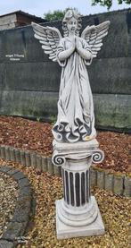 Beton engel met zuil, Tuin en Terras, Ophalen, Nieuw, Beton, Engelenbeeld