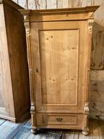 Landelijk oud Grenen kast eendeurs met lade, Ophalen, Gebruikt, Landelijk, 25 tot 50 cm