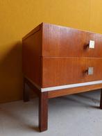 Set vintage design nachtkastjes, night stands, kastjes, Huis en Inrichting, Overige materialen, Gebruikt, Minder dan 45 cm, Vintage