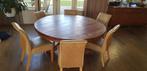 Massief teak houten ronde tafel (1.60m), Ophalen, Gebruikt, Hout, Vijf, Zes of meer stoelen