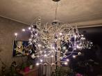 Moderne zilverkleurige hanglamp met halogeenlampjes, Ophalen, 50 tot 75 cm, Zo goed als nieuw, Metaal