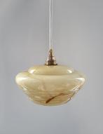 Vintage glazen hanglamp - gemarmerd glas - Art Deco, Huis en Inrichting, Lampen | Hanglampen, Minder dan 50 cm, Nieuw, Vintage