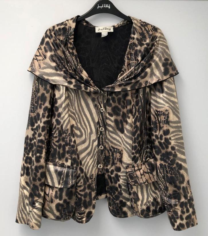 Jasje JOSEPH RIBKOFF Tijgerprint top mt 44, Kleding | Dames, Tops, Gedragen, Maat 42/44 (L), Overige kleuren, Lange mouw, Ophalen of Verzenden