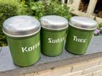 Vintage retro emaille bussen blikken koffie thee suiker, Huis en Inrichting, Keuken | Keukenbenodigdheden, Ophalen of Verzenden