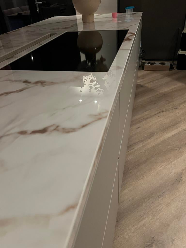 Keramiek Werkblad Kookeiland 3100x1164mm, Ophalen, 100 tot 150 cm, 75 cm of meer, Wit