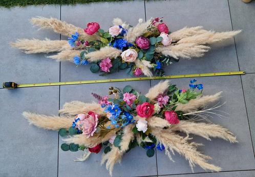 Backdrop kunstbloemstukken, Huis en Inrichting, Woonaccessoires | Droogbloemen, Zo goed als nieuw, Ophalen
