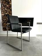 4/6 zwart leder Henders & Hazel “the Frame” design stoelen., Ophalen, Zwart, Henders en Hazel, Zo goed als nieuw