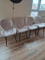 4 gebruikte eetkamerstoelen in teddy stof, Huis en Inrichting, Stoelen, Ophalen, Zo goed als nieuw, Stof