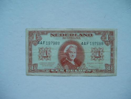 1222. Nederland, 1 gulden 1945 Koningin Wilhelmina., Postzegels en Munten, Bankbiljetten | Nederland, Los biljet, 1 gulden, Verzenden