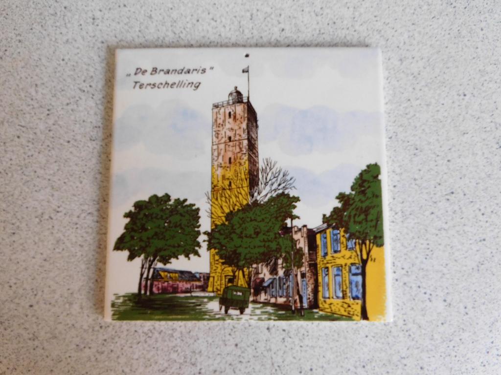 Sier Tegel 15,5x15,5 cm. de Brandaris Terschelling, Ophalen of Verzenden
