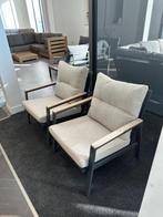 Te koop: 2 lounge tuin stoelen (aluminium, teak), Ophalen, Zo goed als nieuw, Aluminium