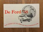1958 Ford USA Nederlandse brochure duurtest, Boeken, Auto's | Folders en Tijdschriften, Verzenden, Zo goed als nieuw, Ford