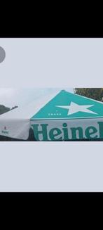 Grote Heineken parasol met draaihendel met parasolvoet, Tuin en Terras, Parasols, Gebruikt, Stokparasol, Ophalen, Verstelbaar