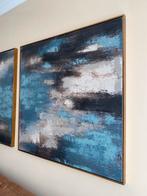 2x canvas paintings 1mx1m, Antiek en Kunst, Kunst | Schilderijen | Abstract, Ophalen