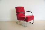 wijnrode fauteuil Gispen 407, Ophalen, Gebruikt, 75 tot 100 cm, Nederlands design