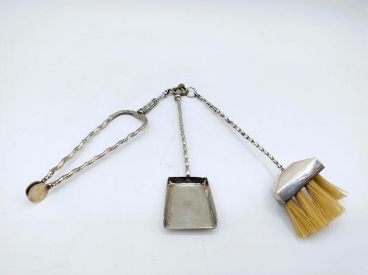 3-Delig zilveren miniatuur haardstel, Pieter Snijder, 1734, Antiek en Kunst, Antiek | Goud en Zilver, Zilver, Verzenden