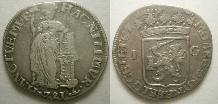 Gelderland Gulden zilver 1721  -S-, Postzegels en Munten, Munten | Nederland, Losse munt, 1 gulden, Vóór koninkrijk, Zilver, Ophalen of Verzenden