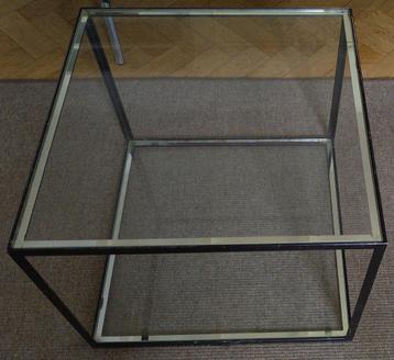 retro fifties kubisme glas metaal bijzettafels 2 stuks beschikbaar voor biedingen