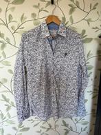 Ferlucci slim fit wit blauw overhemd Large, Ophalen of Verzenden, Zo goed als nieuw, Blauw, Halswijdte 41/42 (L)