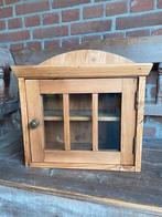 Oud grenen vitrine kastje | opzetkastje, Huis en Inrichting, Kasten | Vitrinekasten, Ophalen, Gebruikt, 50 tot 100 cm, Minder dan 100 cm